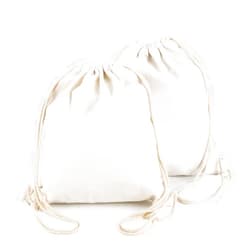 YINGKOR Cotton Canvas Drawstring Backpack Bag Gym Sackpack Sport String Sack Pack Bags pack-2, White