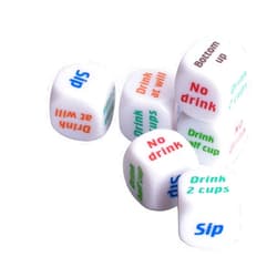 KOOTIKO 6 Pcs Drinking Dice Rolling Decider Bachelorette Game, Drunk Frenzy Party Family Friends Gathering Adult Favor Games