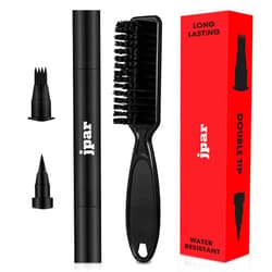 JPAR Black Beard Pencil Filler for Men - Waterproof Beard Pen Kit with Brush - Dual Tip Beard Filling Pen for Patches, Hairline & Mustache - Natural Look, Long Lasting, Easy to Use Beard Grooming Tool