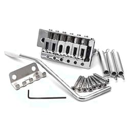 SAPHUE 52.5mm Guitar Stratocaster Tremolo Bridge Set for Fender Strat Squier Electric Guitar Replacement (Chrome, 52.5mm)