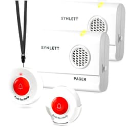 SYNLETT Caregiver Pager Call Button Wireless Call Bell Alert Buttons for Patients Elderly Seniors Home Portable Nurse Call System Bed Alarm Fall Prevention Emergency