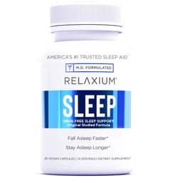 Relaxium Sleep Aid, 14-Day Supply, Non-Habit Forming, Dietary Supplement for Better Sleep, Drug-Free, Stress Relief, with Magnesium, Melatonin, GABA, Chamomile, Made in USA (28 Vegan Capsules)