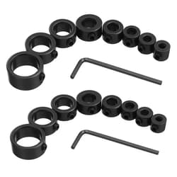 Xinjoduz 9PCS Drill Bit Stop Collar Set, Adjustable Drill Bit Depth Stopper with Allen Wrench Premium High Carbon Steel DrillBit Positioning Ring Split Ring - 1/8