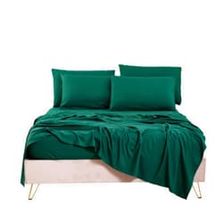 Bedlifes Queen Sheet Set- Cooling Sheets-Ultra Soft-Silky-Breathable-Deep Pocket- 1800 Series Bedding Set Microfiber- Green Bed Sheets Queen Size 4 Pieces