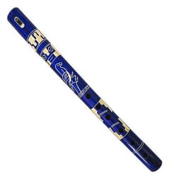 Mia Jewel Shop - Handmade Colored Bamboo Wooden Flute | Tribal Nature Pattern | Native Recorder for Beginners, Meditation & Music Lovers (Indigo)