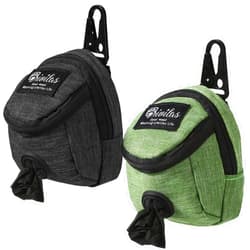 Talltalk 2 Pieces Dog Treats Bag Pet Poop Treat Holder Dispenser Outdoor Carrier Waste Zipper Pouch with Metal Button for Most Leash, Green, Black