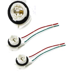 iJDMTOY 2pc White 3156 2-Wire Harness Pre-Wired Sockets As Repair, Replacement, Install LED Bulbs Compatible with Turn Signal Lights, DRL Lamps or Taillights (645-607 GM LS94 19258649)