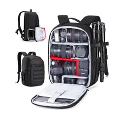 BAGSMART Camera Bag, DSLR SLR Small Camera Backpack Fits 13 Inch Laptop, Anti-theft Photography Backpacks with Rain Cover, Tripod Holder, Black