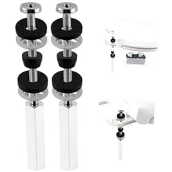 iFealClear 2 PCS Extra Long Toilet Seat Bolts Kit, Universal Heavy Duty Stainless Steel with Extra Long Downlock Nuts Rubber Toothed Gaskets, Easy to Install -Bathroom Toilet Bidet Repair Screw