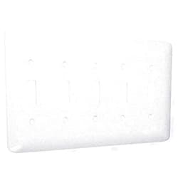 TayMac WRTW-5T Maxi/Princess Metallic Wallplate with Five Toggle, Five Gang, White Textured