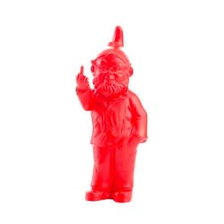 FERGRELM Ottmar Horl - Gnome Sculpture Decor - Flipping Middle Finger - Outdoor or Indoor Naughty Art Statue - Molded Plastic - Large 14.57