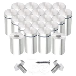 Zoe sunny Stainless Steel Standoff Screws, 20Pcs 1/2 x 1 Inch Wall Standoff Sign Holders Screws, Mounting Glass Hardware for Hanging Acrylic Picture Frame, Advertising Screws Kit