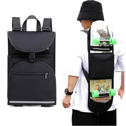 Elolicu Skateboard Backpack Bag, Foldable Carrier Travel Skateboard Bag Regular Skateboard Longboard Bag Adjustable Shoulder Straps for Electric Skateboard Universal Street Trend Girls and Boys