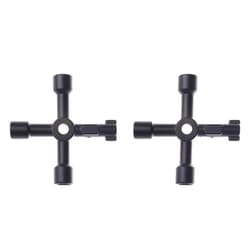 Vctitil 2 Pack Electric Cabinet Keys Gas Meter Keys Universal 2PCS Alloy Black for Train Electrical Elevator Cabinet Valve