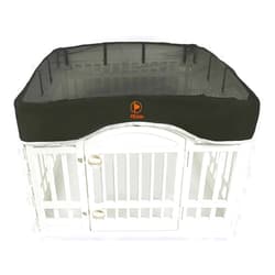 PJYuCien Dog Playpen Mesh Top Cover, Fits 36 Inch 4 Panels Regular Square Plastic Exercise Pet Pen, Adhesive Tape Connections, Black (Note: Cover Only, Fence Not Included)