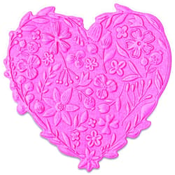 Sizzix 3-D Impresslits Embossing Folder Floral Heart by Kath Breen, 665743, Multicolor