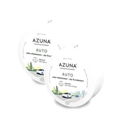 Azuna Auto Air Freshener & Odor Eliminator Gel, 2 oz. Pod with Tea Tree Oil, 2 Pack, Slow-Release Freshener Works 24/7 for 60-90 Days, 100% Plant Based Active Ingredient
