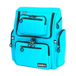 FEELDOM Star - Deluxe Wheelchair Bag, Water-Resistant,Heavy Duty, Insulated (Aqua Blue Z-series/Orange Lining/BlackRings)