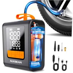 AUXBEAM H4 Portable Air Compressor, 150PSI 4000mAh Car Tire Inflator Pump, 12V 4 Preset Inflation Modes, Cordless Smart Air Pump With LCD Screen for Car, Motorcycle, Bike, Ball
