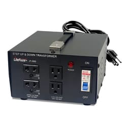 LiteFuze 2000 Watt Japan Voltage Converter Transformer Step Up/Down - 100v to 120v / 120v to 100v Japanese Power Converter - Fully Grounded Cord CE Certified