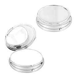kwmobile 3 Compartment Pill Box - Set of 2X Stainless Steel Travel Box Organizer for Tablets and Prescriptions - Silver