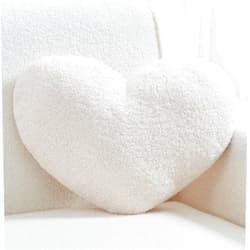 Lokaluo Heart Pillow Throw Pillow Cute Pillow Home Decor Cushion Decorative Aesthetic Pillow Wool White 13