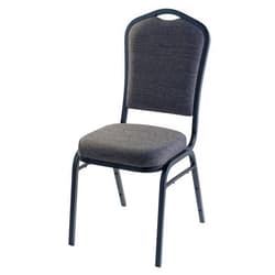 National Public Seating NPS 9362-BT Fabric-upholstered Silhouette Crown Back Stack Chair with Black Sandtex Frame, 300-lb Capacity, 17