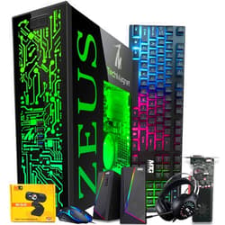 TechMagnet Gaming Desktop PC, Intel i7 6th Gen, Zeus Pro 4, GT 1030, 8GB RAM ARGB, 1TB SSD + 4TB HDD, Wi-Fi | Bluetooth Adapter, Webcam, RGB Kit, Win 10 Pro (Renewed)