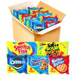 Nabisco OREO, CHIPS AHOY!, Nutter Butter, SOUR PATCH KIDS & SWEDISH FISH Cookies & Candy Variety Pack, 40 Snack Packs