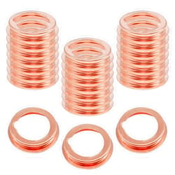 Lunwag 15PCS M12 Copper Oil Drain Plug Gaskets Crush, 12mm Crush Washer Oil Drain Plug Part # 11026-01M02 for N1ssan/Infiniti G35 G37 Rogue Sentra Xterra Frontier Armada Jukes Altima (Gold)