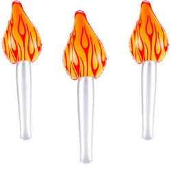 Gejoy 3 Pieces Inflatable Torch Fun Torch Inflates for Olympic Games Medieval Luau Themed Party Sports Competitions, 16 Inches