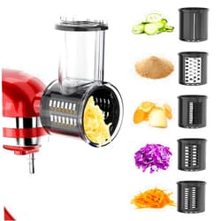 XINCAN Slicer Shredder Attachment for KitchenAid Stand Mixer with 5 Blades, Cheese Grater Attachment, Fresh Prep Slicer, Bigger Vegetable Salad Maker Accessories for Kitchenaid