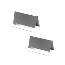 Antrader Metal Business Card Holders Stand for Desk,2PCS Stainless Steel Business Cards Holders,Display Stand Name Card Holder,Mirror Silver