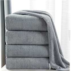MINCHI 4 Piece Oversize Bath Towels Set, Ultra Soft Absorbent Bathroom Towel for Home and Hotel Shower Towel Oversized Bath Sheet, 35x70 Large Bath Towels 600 GSM, Gray