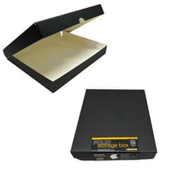 Lineco 11x14 Black Clamshell Archival Folio Storage Box. Acid-Free with Metal Edge, Preserve Photos or Documents, Crafts, DIY. (Pack of 2)