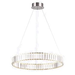 ZCYOU 31.5 Inch Modern Luxury Crystal Chandelier，Silver Energy Saving LED Dimmable Ring Pendant Light Fixture，for Dining Room Living Room Bedroom