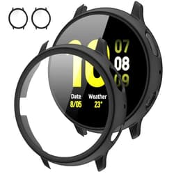 Tensea [2Pack] Compatible with Samsung Galaxy Watch Active 2 Screen Protector Case 40mm, Bumper Full Around Cover for Samsung Galaxy Watch Active 2 40 (Matte Black, 40mm)