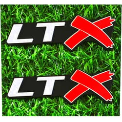 Tomilia 2pcs LTX Emblems Side Rear Lid Trunk 3D Badge Replacement for Chevy Corvette LS LT ZL SS LTX (Chrome Red), EI-SilveCutom#2