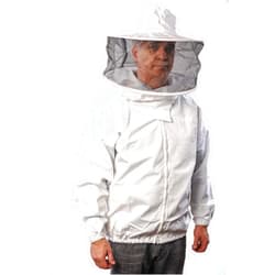FOREST BEEKEEPING SUPPLY –Premium Breathable Cotton Jacket with Round Veil, Professional Beekeeper Jacket YKK Brass Zippers - Medium