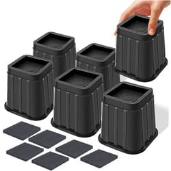 ALMOXVYE 6 Pack Heavy Duty Bed Risers, 5 Inch Furniture Lift Risers, Square Couch Lifts for Bed, Couch, Dorm, Desk, Chair, Sofa, Table, Cabinet, Support Up to 2200 Lb