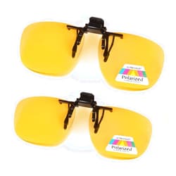 FONHCOO Clip-on Night Driving Sunglasses 2 Pack Night Vision Glasses Lens over Prescription Glasses for Women Men (2 × Night Driving Lens)