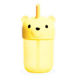 Munchkin Gentle™ Transition Honey Bear Straw Cup for Babies and Toddlers 6 Months and Up, Squeezable Sippy Bottle for Easy Drinking, 9 Ounce, Yellow