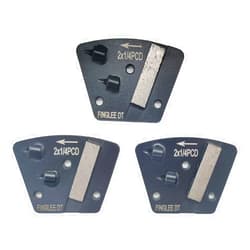 FINGLEE DT 3Pcs Trapezoidal Diamond Discs, 2 * 1/4 PCD w/Bar Diamond Grinding Disc for Epoxy, Thick Mastic, Glue, Paint, VCT Removal, Fast Change (Turn Left)