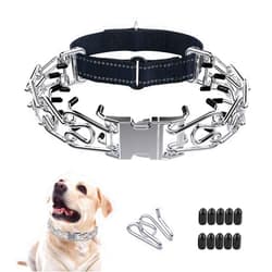Marnonsis Dog Training Collar, No Pull Dog Collar Dog Basic Collar for Small Medium Large Dogs with Quick Release Buckle,Extra Links, Rubber Tips(Black, M)