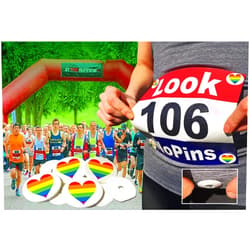 EventClip Rainbow Hearts Snap-Lock BibClips Made with Recycled PLastic