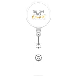 DistinctInk Funny Custom Printed Retractable Badge Reel Name Badge Holder – Durable Nursing ID Badge Reel for Schools Hospitals Businesses - Today I Choose to be a Mermaid