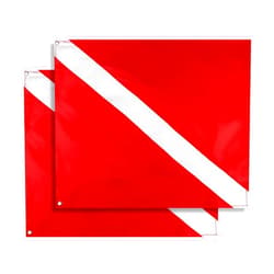 Seafard Scuba Diving Flag 2 Pack – 20x24 inch Red & White Diver Down Flags with Brass Grommets, Double-Stitched US Legal Size Dive Flags for Snorkeling, Freediving, Spearfishing, Boats & Kayaks