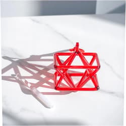 YongFeiCryatal 5inch Chakra Red Optically Clear Quartz Crystal Singing Merkaba Pyramid Healing Musical Instrument