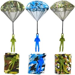 ROYHOO 6PCS Parachute Toy, Camo Parachute Men Toy Tangle Free Throwing Hand Throw Outdoor Flying Paratrooper Toy