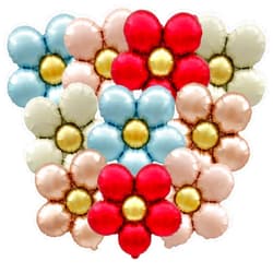HOLTIOCLAN 10 Pcs Daisy Balloons Colorful Flower Foil Balloons 20 Inch Flower Shaped Mylar Balloon Girls Daisy Themed Birthday Party Wedding Baby Shower Decorations Supplies (5 Colors)